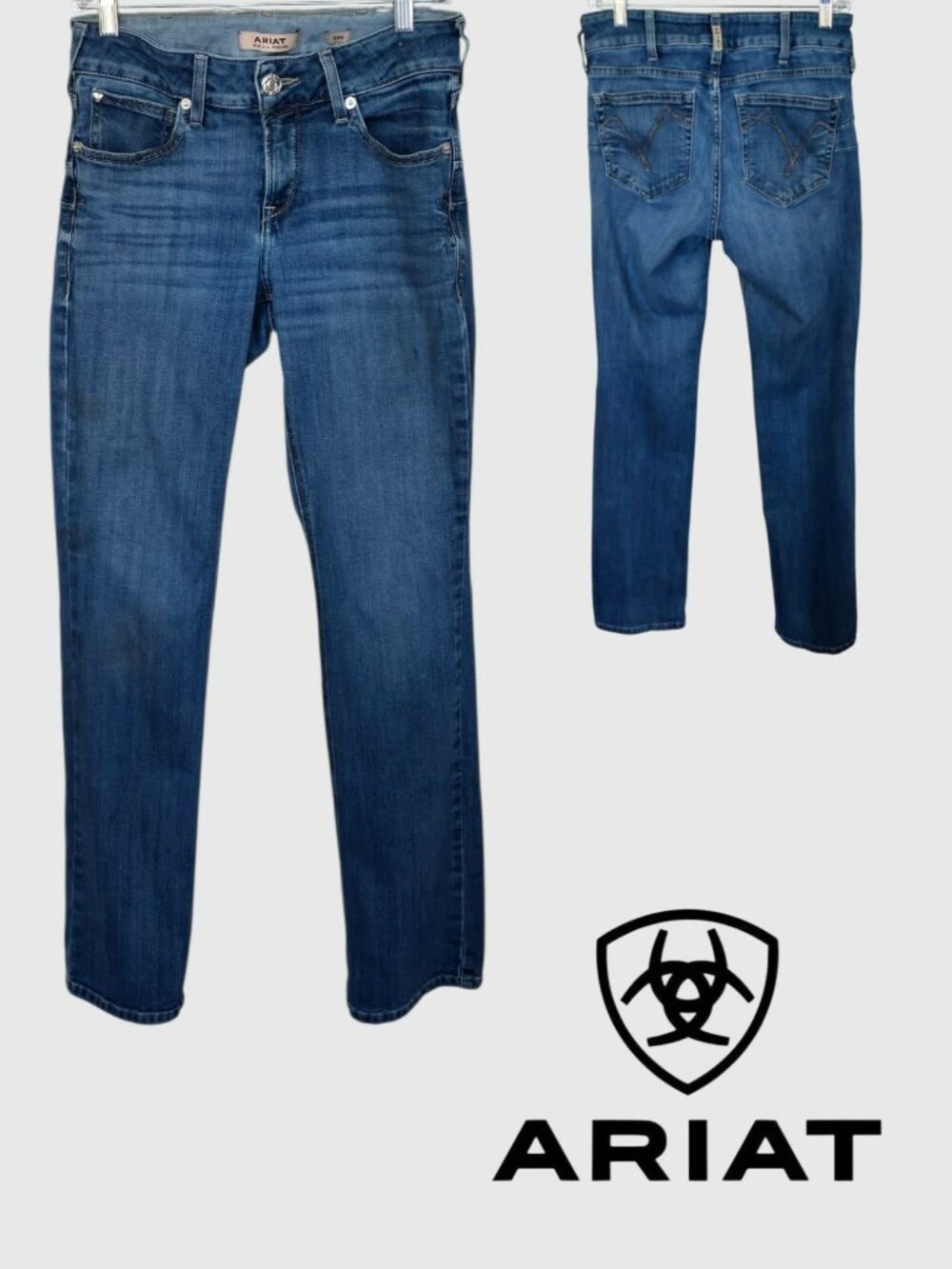 ARIAT Perfect Rise Straight Blue Denim Casual Jeans  Womens 29
